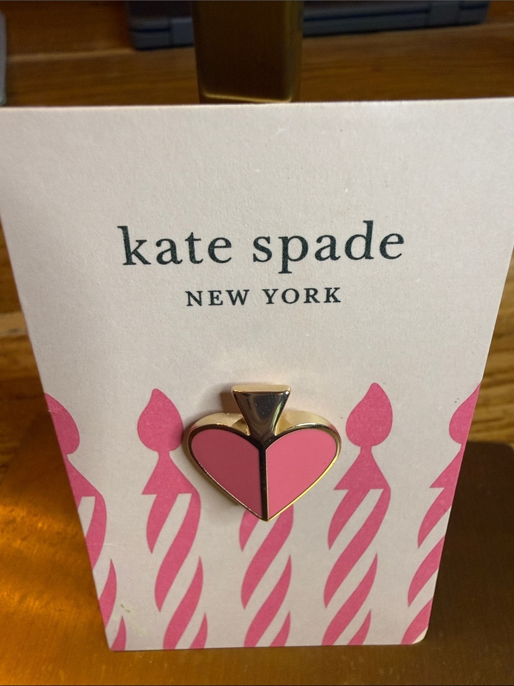 Kate Spade New York Pink Enamel Spade Pin Brooch NWT